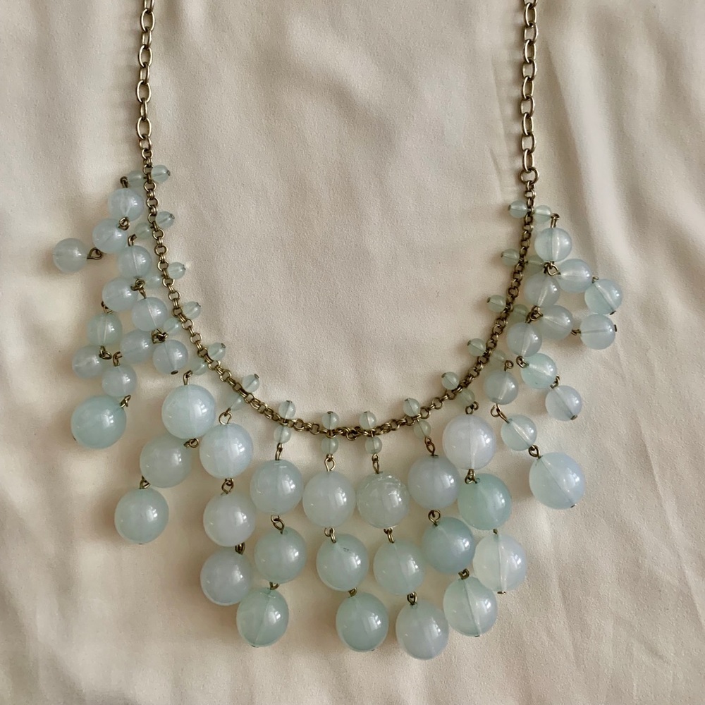 J. Crew light seafoam teal statement necklace